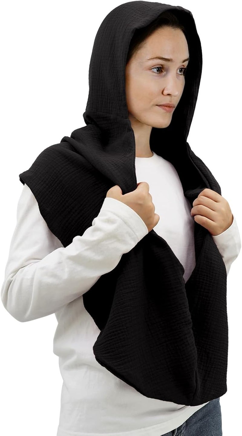 CosInStyle Women Men Fashion Pullover Scarf Hooded Scarf | Multifunctional Medieval Linen Cotton Cowl Hood Vintage Goth Cape Costume - Image 2